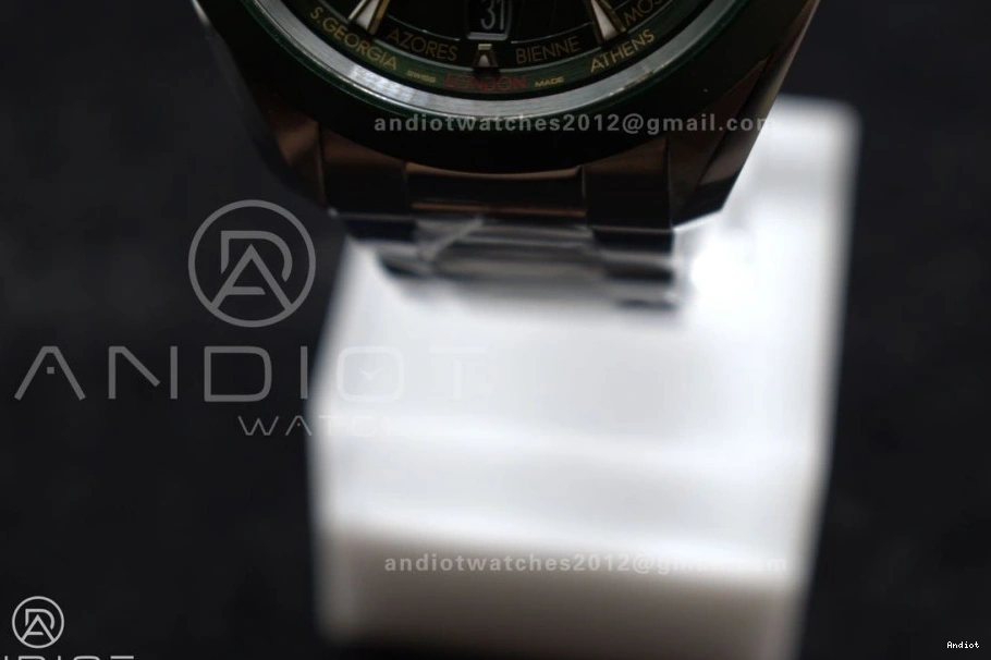 Worldtimer Best Green on A8938 Aqua 1:1 Bracelet Terra 43mm GMT SS Clone Super VSF Edition Ceramic 1123